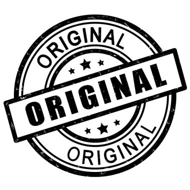 Orijinal pul. Siyah orijinal pul simgesi simgesi.