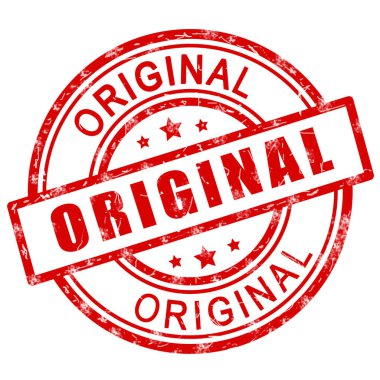Orijinal pul. Kırmızı pul işareti simgesi.