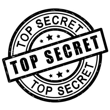 Çok gizli bir pul. Siyah grunge simgesi çizimi.