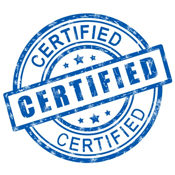 Timbro Certificato Timbro Certificato Blue Grunge Illustrazione Icona — Foto Stock