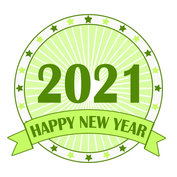 2021 Happy New Year Green Festive Blazon — Stock Photo, Image