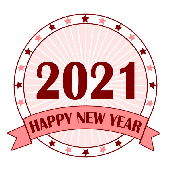 2021 Happy New Year Pink Red Festive Blazon — Stock Photo, Image