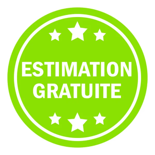 Estimation Gratuite Français Icône Étoilée Ronde Verte — Photo