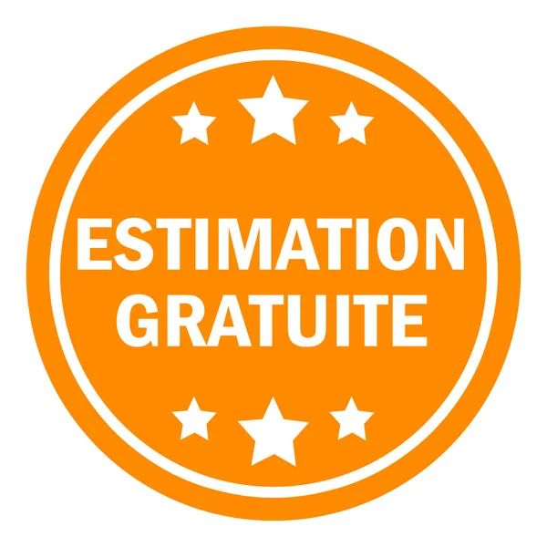 Estimation Gratuite Français Icône Étoilée Ronde Orange — Photo