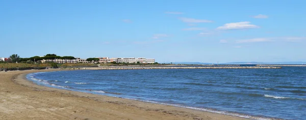 Grau Roi Södra Frankrike Vacker Strand Med Blå Himmel Panorama — Stockfoto