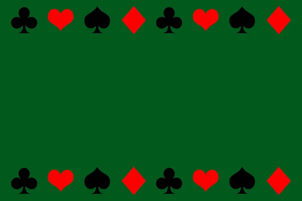 Tapete Casino Verde Banner Poker Panorâmico — Fotografia de Stock