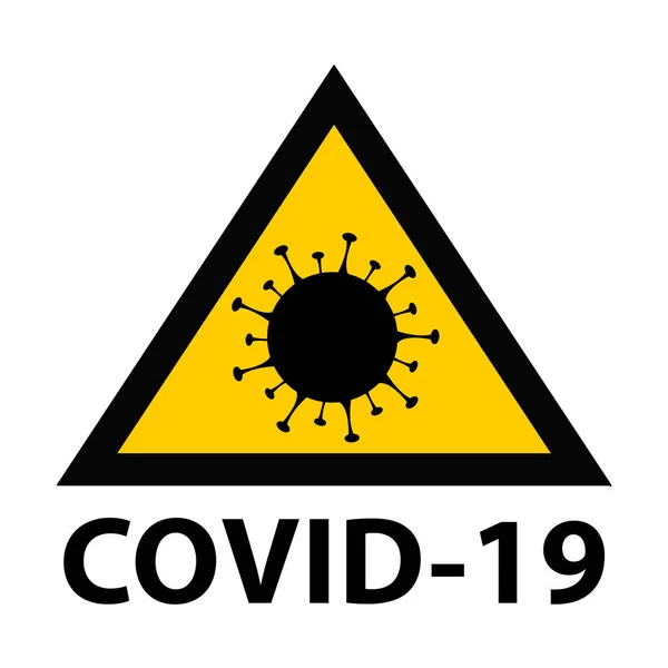 2019 Ncov Covid Coronavirus Пандемия Желтый Черный Значок Опасности — стоковое фото