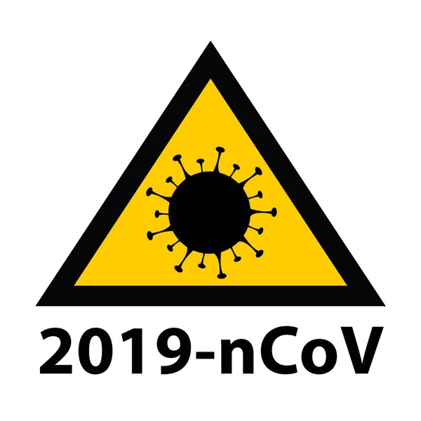 2019 Ncov Covid Panel Pandemi Coronavirus Ikon Bahaya Kuning Dan — Stok Foto