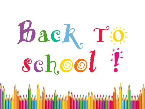 学校に戻る 色の文字や鉛筆で教育背景 イラスト — ストック写真