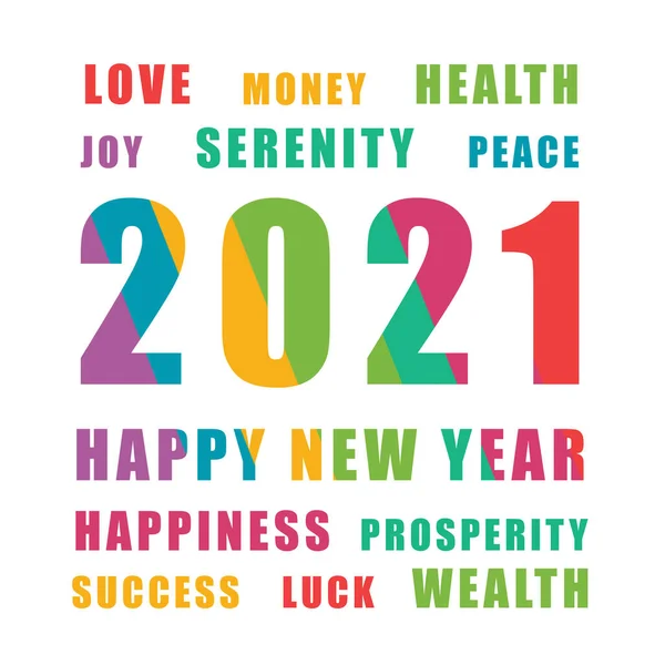 2021 Happy New Year Creative Colorful Greeting Card — Stock Photo, Image