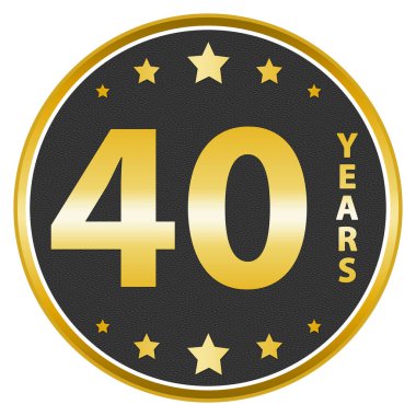 40 yıldır. Mutlu yıllar altın madalya ikonu.