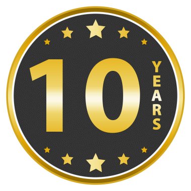 10 yıldır. Mutlu yıllar altın madalya ikonu.