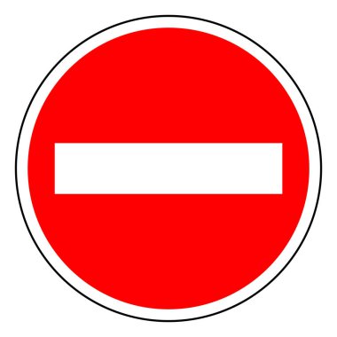 Yasak giriş. Trafik levhası konsepti. Yasak bölge ya da yanlış yol.