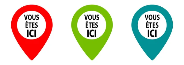 You Here French Location Navigation Pins Collection — Stock Photo, Image