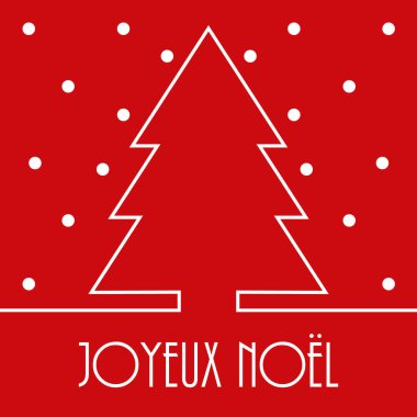 Fransız dilinde mutlu noeller. Vektör tebrik kartı..