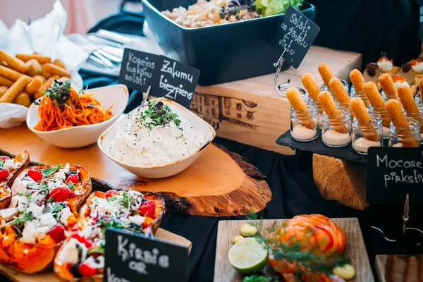 Pequeno-almoço Buffet Conceito, Tempo de Pequeno-almoço em Hotel de Luxo, Brunch — Fotografia de Stock