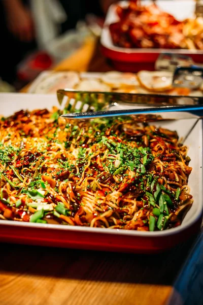 Pequeno-almoço Buffet Conceito, Tempo de Pequeno-almoço em Hotel de Luxo, Brunch — Fotografia de Stock