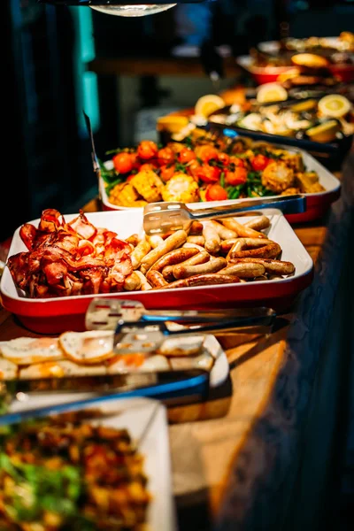 Pequeno-almoço Buffet Conceito, Tempo de Pequeno-almoço em Hotel de Luxo, Brunch — Fotografia de Stock