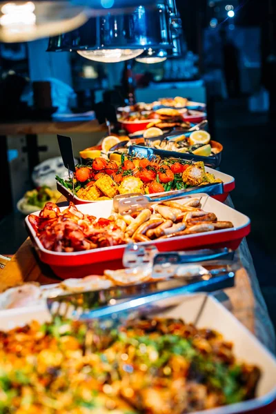 Pequeno-almoço Buffet Conceito, Tempo de Pequeno-almoço em Hotel de Luxo, Brunch — Fotografia de Stock