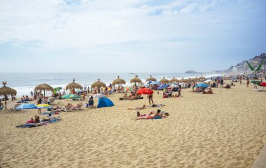 Raca Beach, Quinta bölge, Şili. 31 Aralık 2017. Orta Şili sahil popüler yaz tatil.