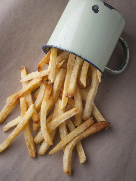 Pot Hot Crispy Fries — Stock Photo, Image