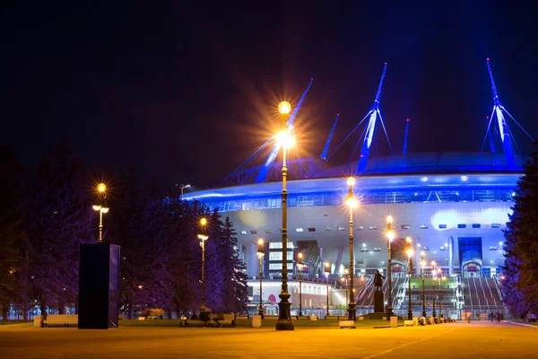 Estádio Noturno Zenit Arena Estádio Futebol Saint Petersburg Krestovsky Abriu — Fotografia de Stock