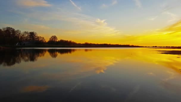 Bright Spring Sunset Water Gulf Finland Coastal Fort Shanets Kotlin — Stock Video