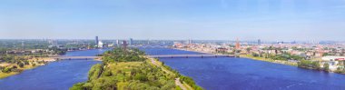 Riga Tv Tower Hava görünümünü. Daugava, Letonya