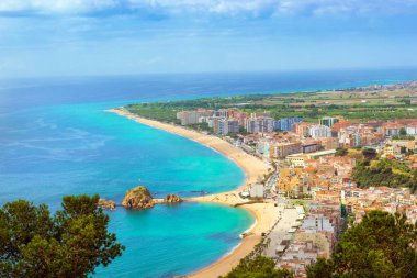 Sahil beach resort Blanes, kale San Juan, İspanya