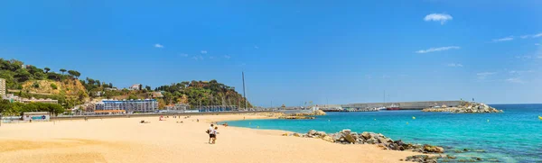 Costa de playa de arena Blanes Cataluña España —  Fotos de Stock