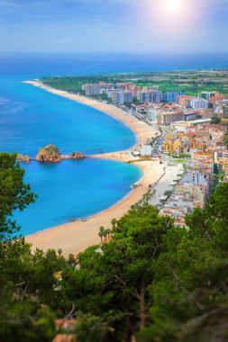 Sahil beach resort Blanes, kale San Juan, İspanya