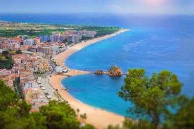 Sahil beach resort Blanes, kale San Juan, İspanya