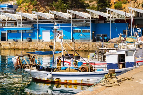 Barcos pesqueros y yates en el puerto Blanes. España — Foto de Stock