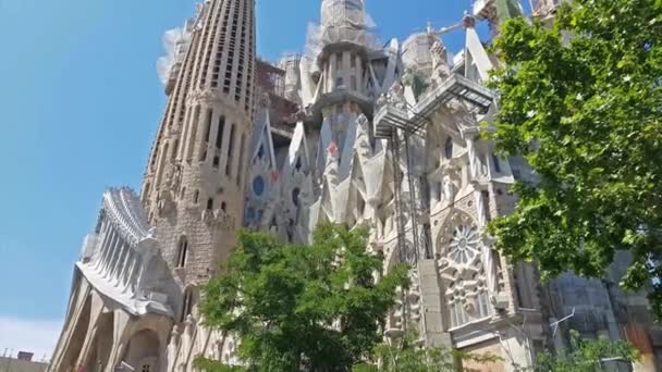 Sagrada Familia καθεδρικός ναός από Gaudi, Βαρκελώνη — Αρχείο Βίντεο