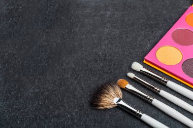 farklı fırçalar paletle göz farı