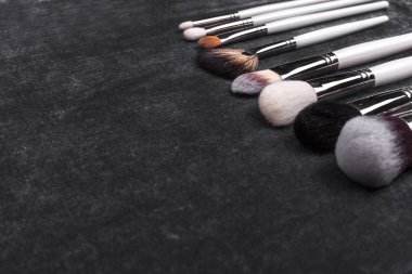 çeşitli farklı makyaj fırçaları