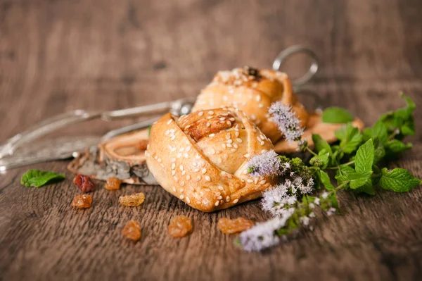 Domácí Velikonoční Dort Kypr Sýr Koláče Flaounes — Stock fotografie