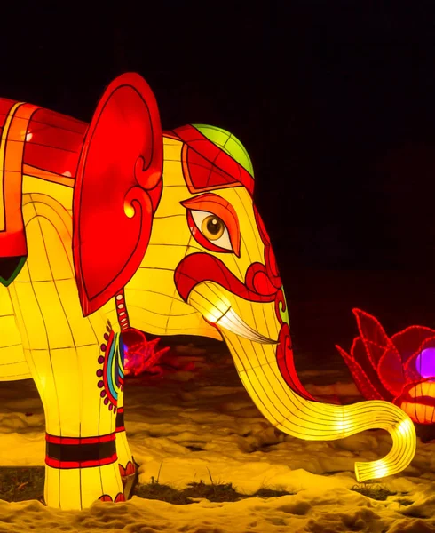 Traditionell Kinesisk Elefant Lampa — Stockfoto