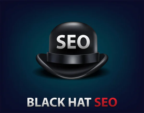 Search Engine Optimization para web SEO Black Hat — Vetor de Stock