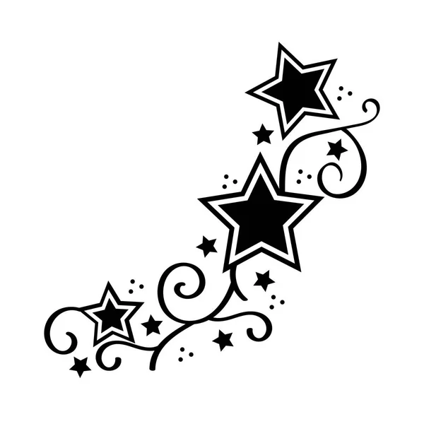Татуювання зірки Stencyl дизайн - готові для друку — стоковий вектор