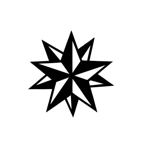 Diseño Stencyl de la estrella del tatuaje - Listo para imprimir — Archivo Imágenes Vectoriales