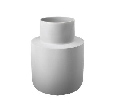 Gerçekçi seramik çiçek vazo - sahte beyaz arka planda düzenleme için kolay izole şablon