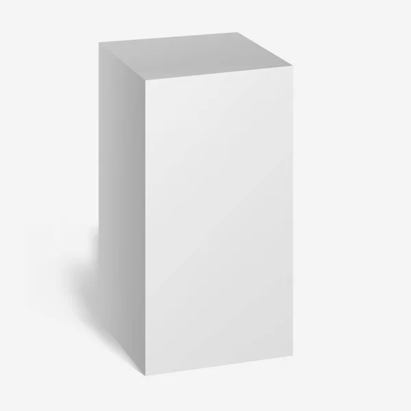 Caja del paquete del cartón del producto blanco. Ilustración Aislado sobre fondo blanco. Plantilla Mock Up listo para su diseño. Vector EPS10 — Vector de stock