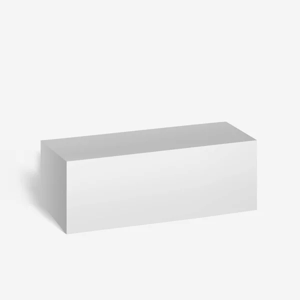 Caja del paquete del cartón del producto blanco. Ilustración Aislado sobre fondo blanco. Plantilla Mock Up listo para su diseño. Vector EPS10 — Archivo Imágenes Vectoriales