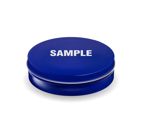 Blauwe cosmetische pakket container voor crème, poeder of gel — Stockvector