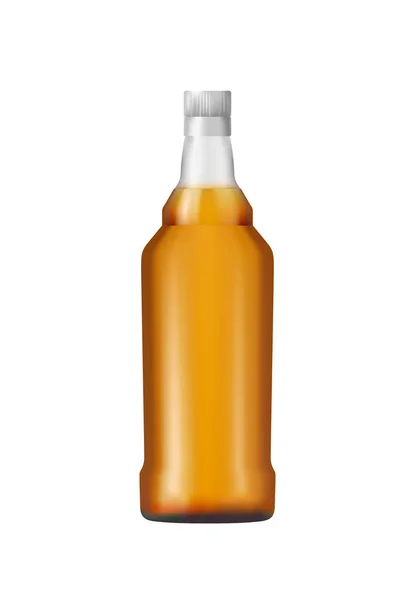 Bouteille Whisky Modèle Maquillé Isolé Sur Fond Blanc Facile Modifier — Image vectorielle