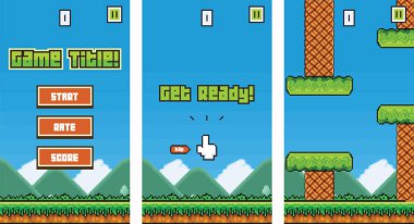 Reskin için 8 bit Platformer piksel sanat cep oyun varlıkları Sprite