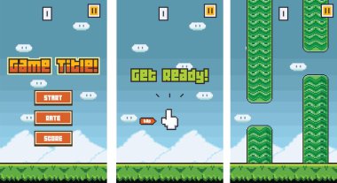 Reskin için 8 bit Platformer piksel sanat cep oyun varlıkları Sprite