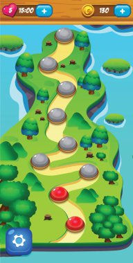 Cartoon Game Level Map Template clipart