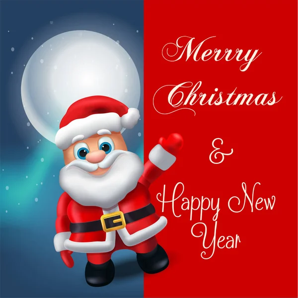 Diseño de letras de Santa Claus - Saludo de vacaciones — Archivo Imágenes Vectoriales